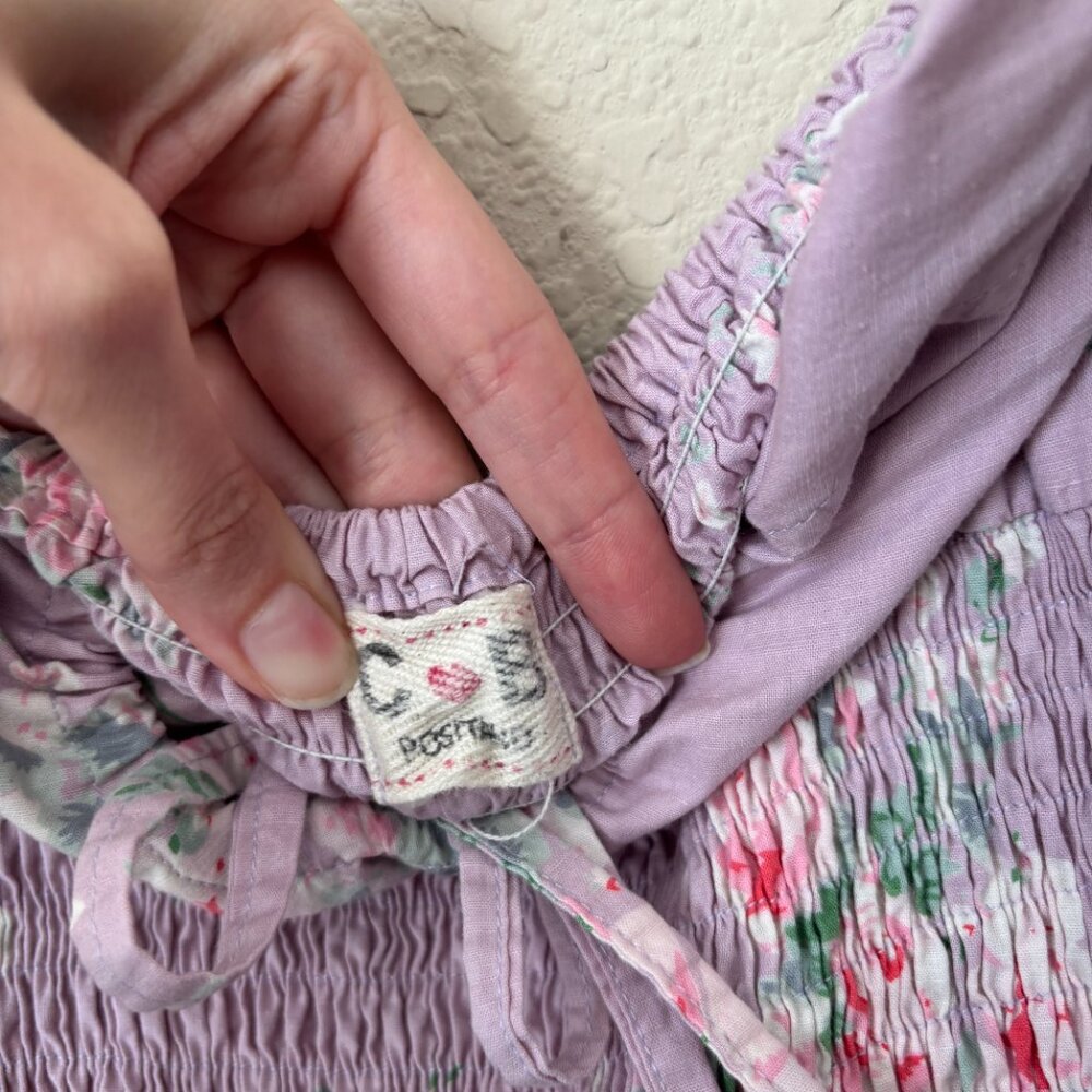 CB Positano Handmade in Italy Boho Floral Print Cotton Tiered Midi Dress - Picture 3 of 12